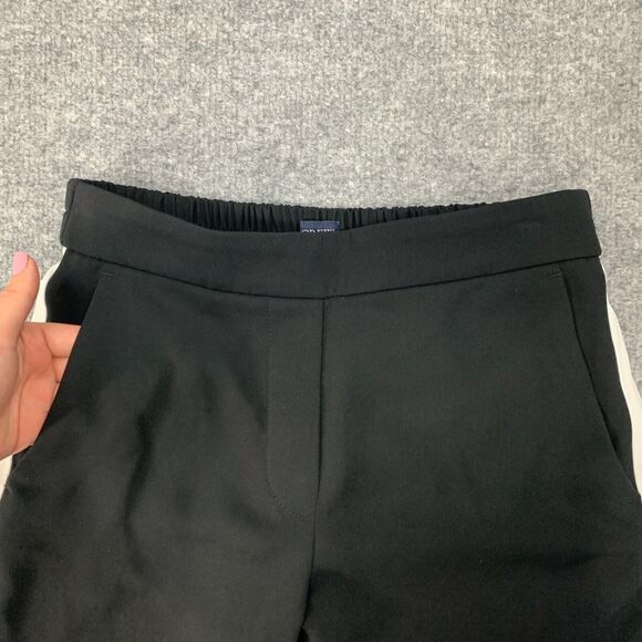 J Crew Pant Womens 2 Black Jamie Tuxedo Stripe Elastic Waist Pull On Ankle - Picture 3 of 13